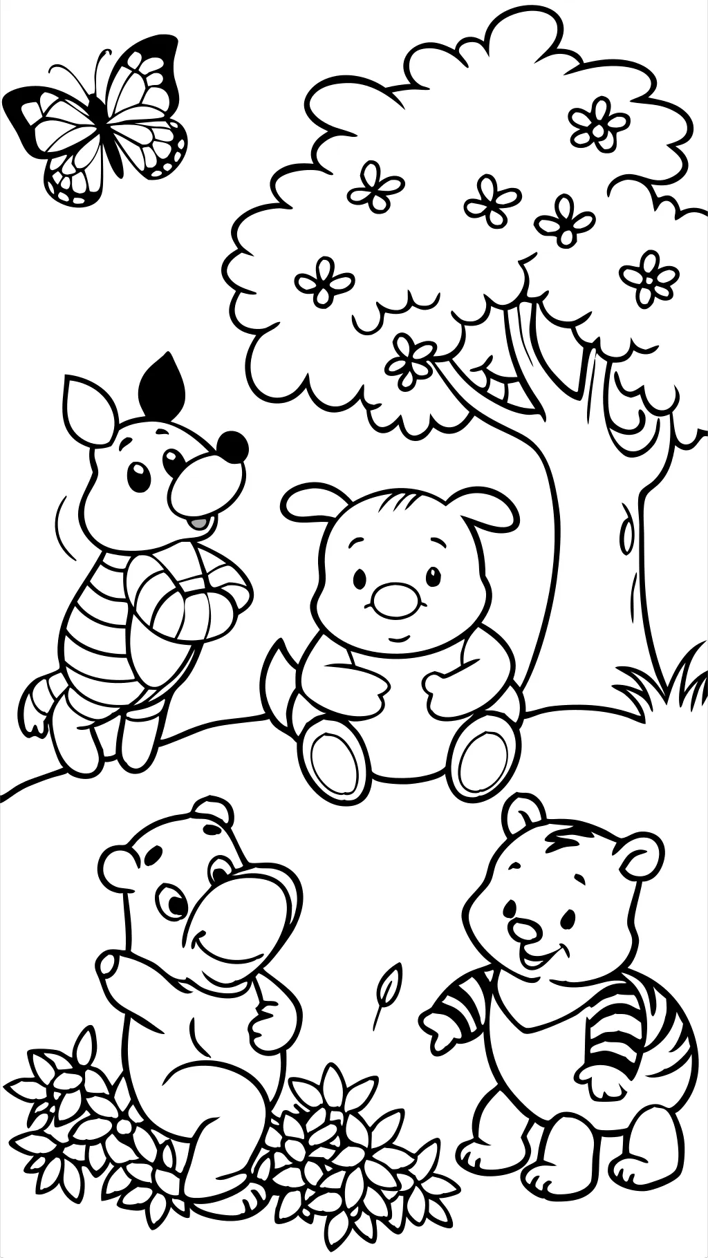 coloring pages of pooh bear and friends